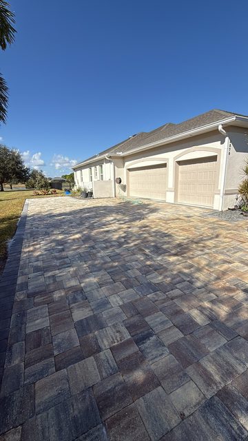 Completed paver and turf installation by Groundworks, Brevard County