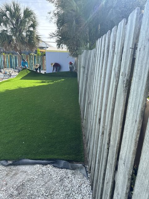 Completed paver and turf installation by Groundworks, Brevard County