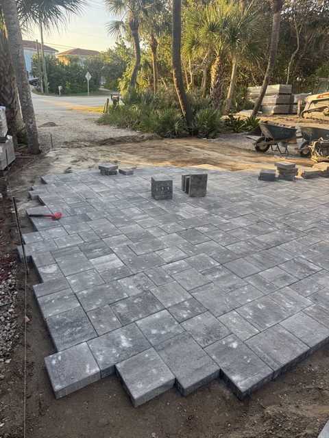 Completed paver and turf installation by Groundworks, Brevard County