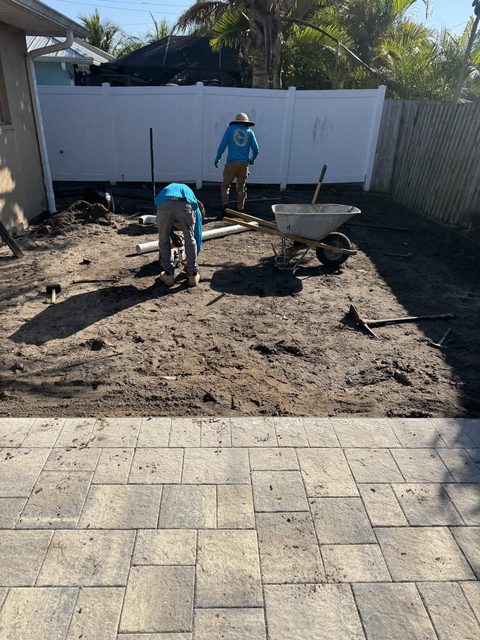 Completed paver and turf installation by Groundworks, Brevard County