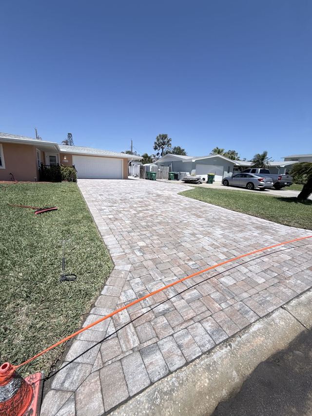 Paver surface cleaned and sealed by Groundworks, Brevard County