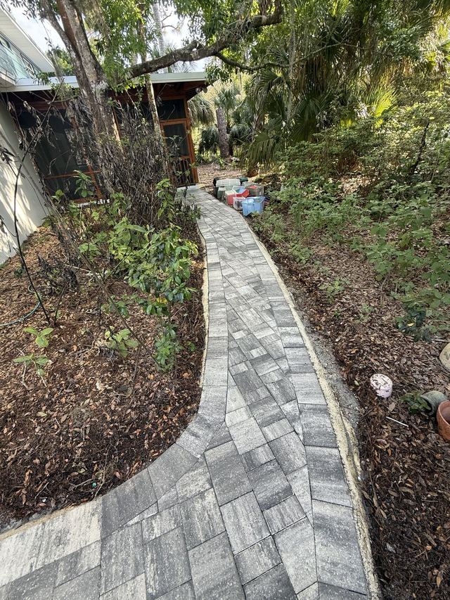Paver surface cleaned and sealed by Groundworks, Brevard County