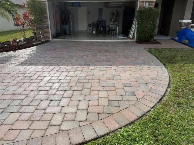 Paver surface cleaned and sealed by Groundworks, Brevard County