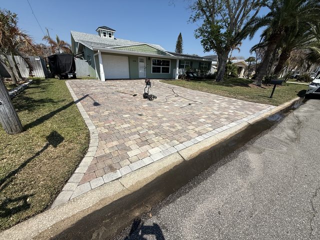 Paver surface cleaned and sealed by Groundworks, Brevard County