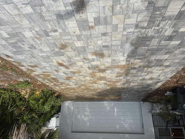 Paver surface cleaned and sealed by Groundworks, Brevard County