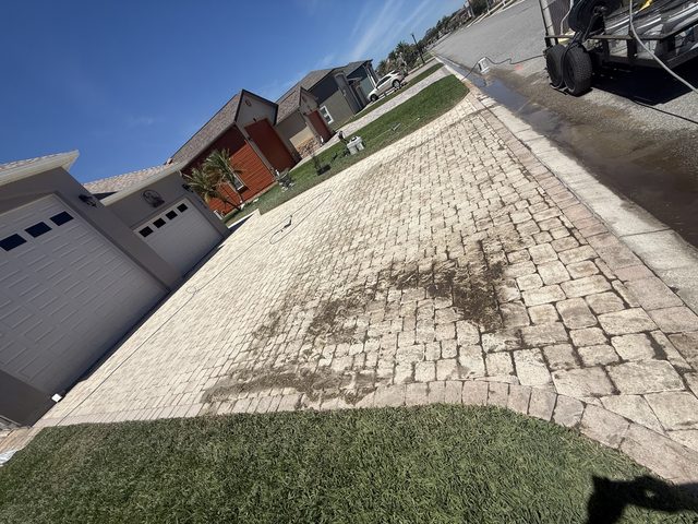 Paver surface cleaned and sealed by Groundworks, Brevard County